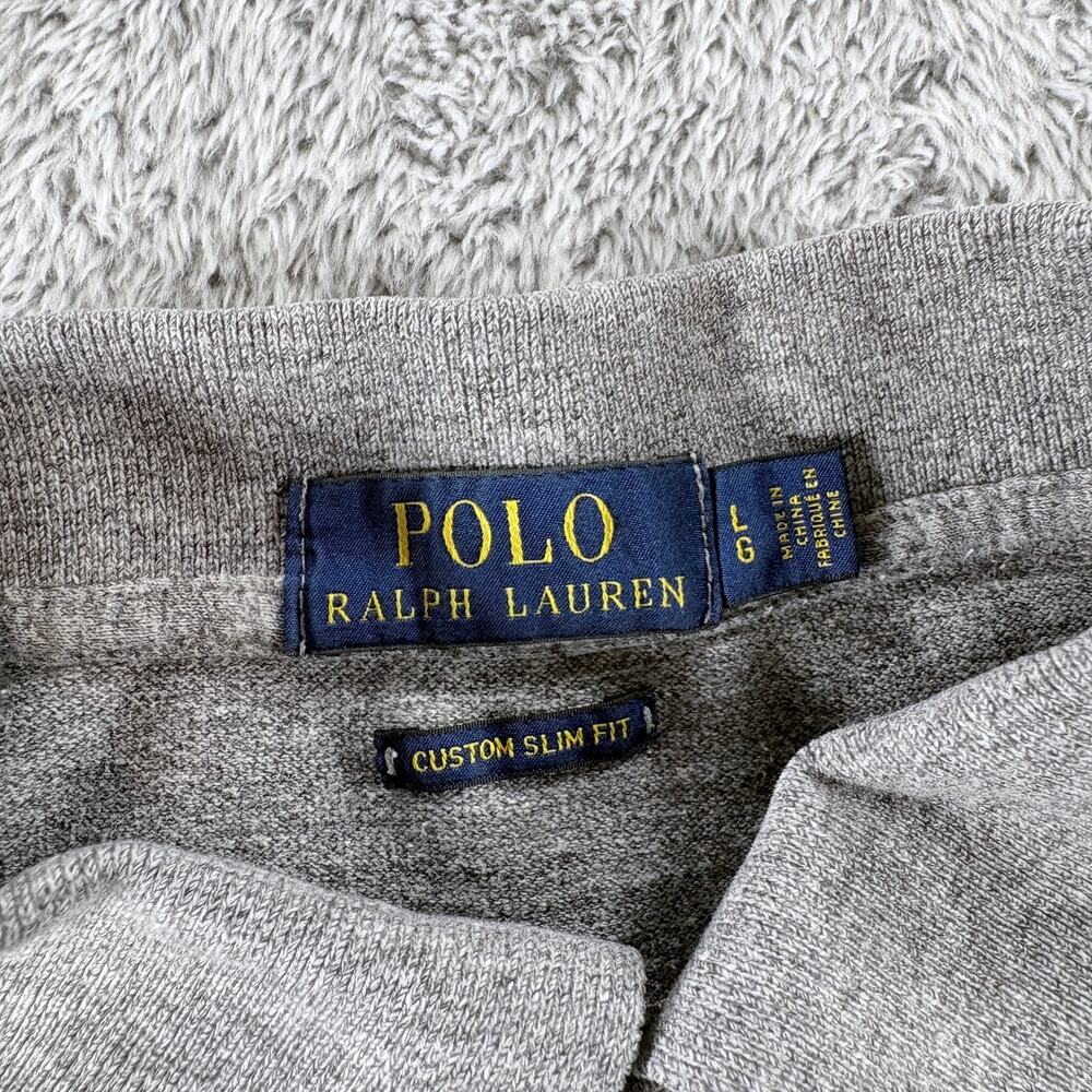 Polo Ralph Lauren Custom Slim Fit Gray Short Sleeve Shirt Sz L - Picture 2 of 7
